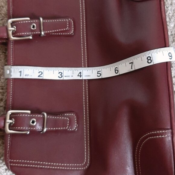 Vintage Coach Hampton Satchel 7555 Shoulder Bag Burgundy Leather - Picture 16 of 16